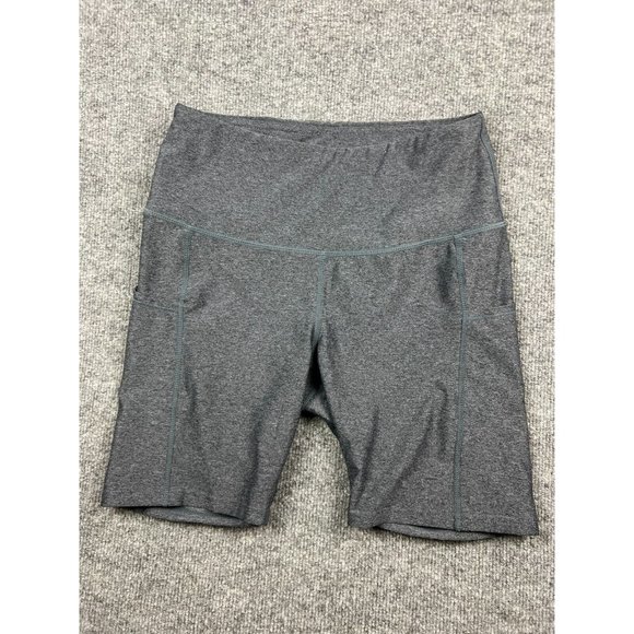 Tesla Pants - Tesla Compression Shorts Women's Large Gray Side Pockets Mid Rise Stretch